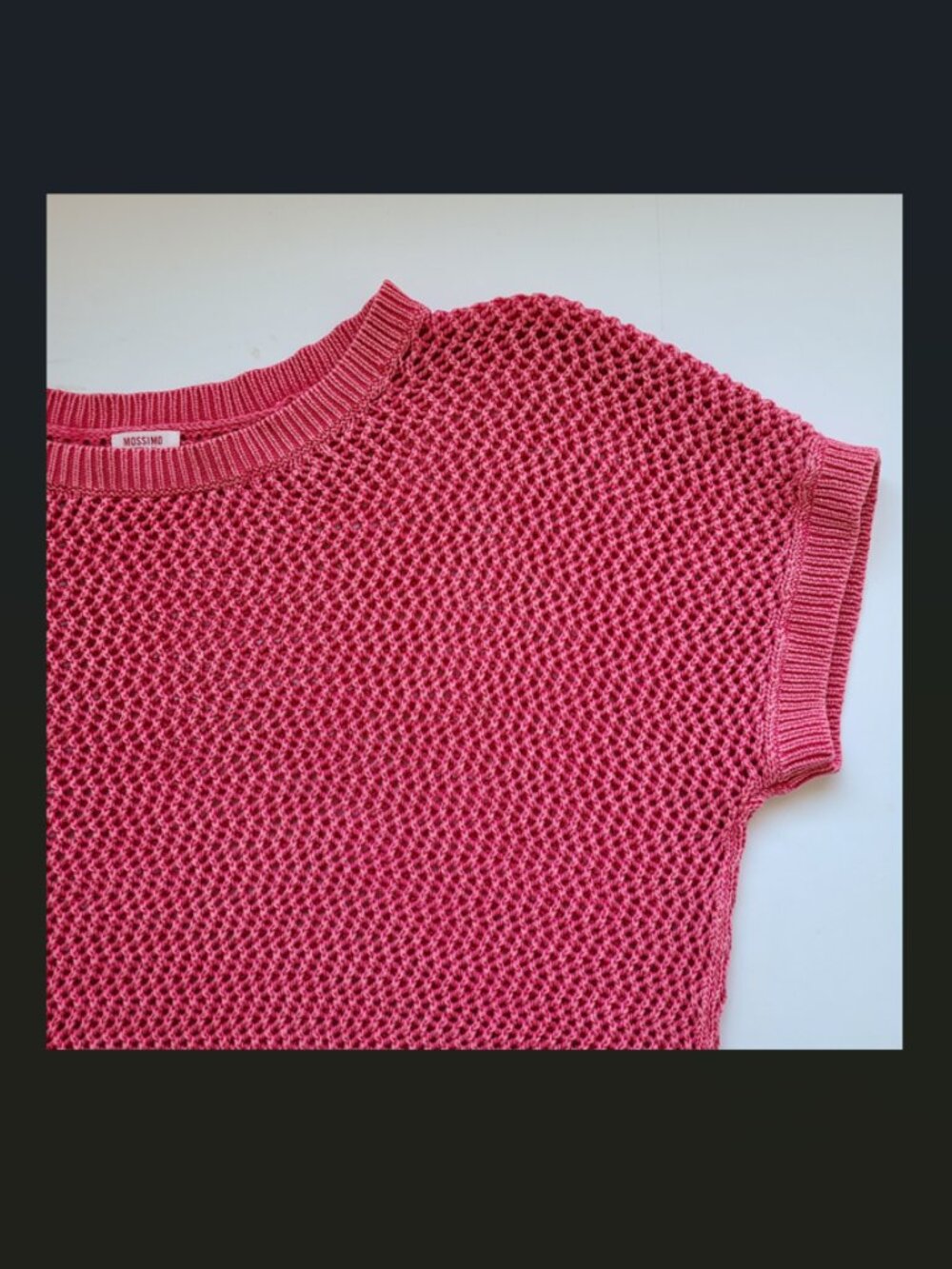 Mossimo Open Knit Cotton Sweater XL Faded Pink Retro Whimsy Slouchy Oversized